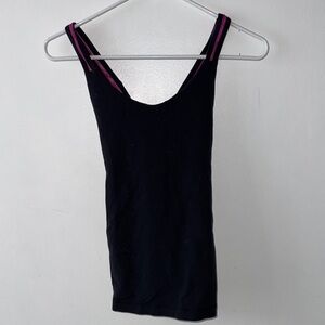 Lululemon Black Tank Top with Pink Trim - Women